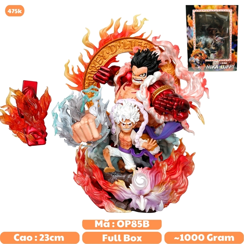 Hàng Cao Cấp -Mô Hình OnePiece Mô Hình Luffy Gear 5 kết hợp Gear 4 - Cao 23cm - nặng 1kg - One Piece - box màu - N1-K55-T4-S3