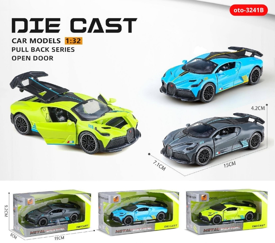 Mô Hình xe oto Bugatti Divo hợp kim , tỉ lệ 1:32 - Dài 15cm - rộng 7.1cm - cao 4.2cm - SKU : oto-3241B - ( Vat : 003-01-70 )