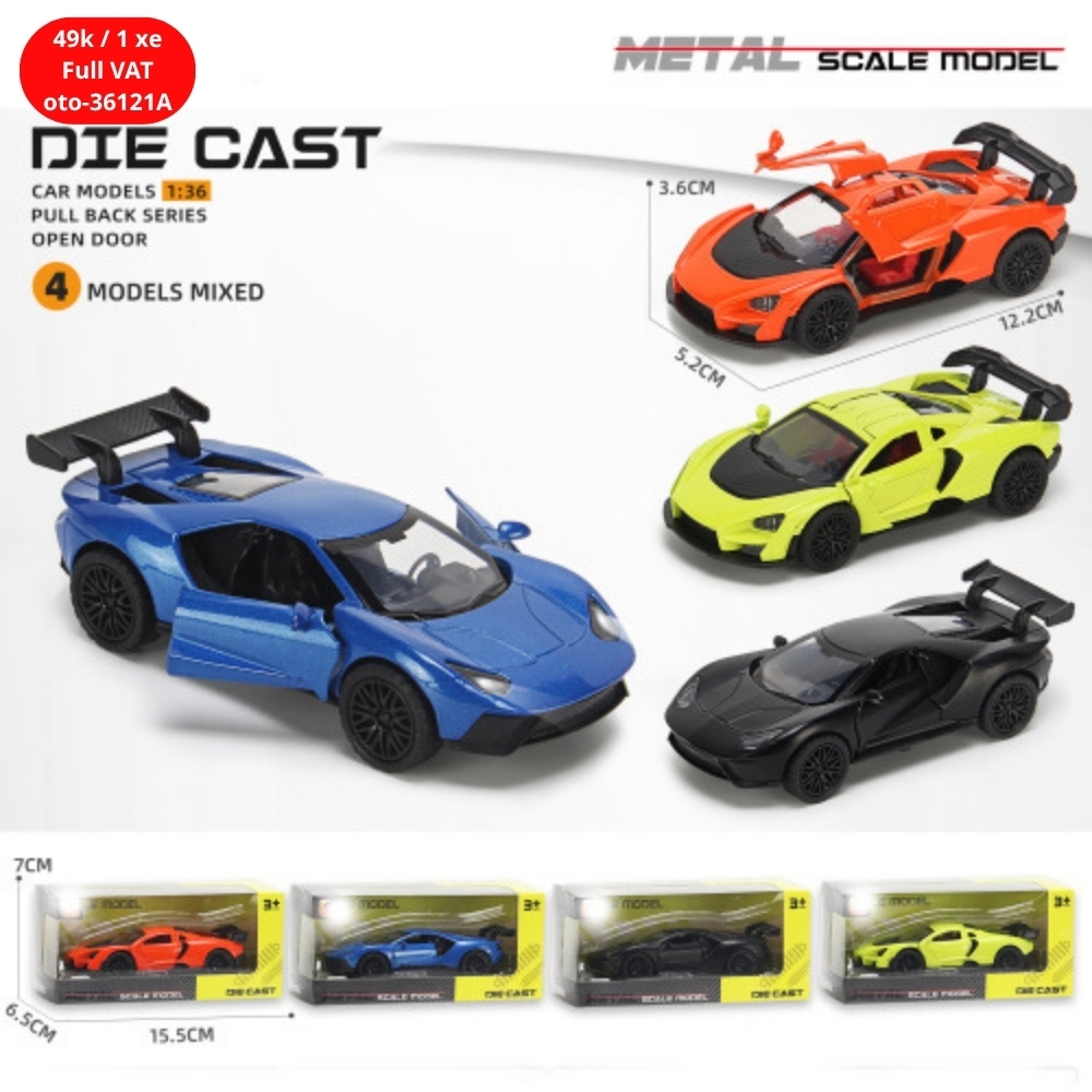 Mô Hình xe đua chất liệu hợp kim , tỉ lệ 1:36 - Dài 12cm - rộng 5cm - cao 4cm - SKU : oto-36121A - ( Vat : 003-01-35 ) - K56-T1-S4-5-6-7