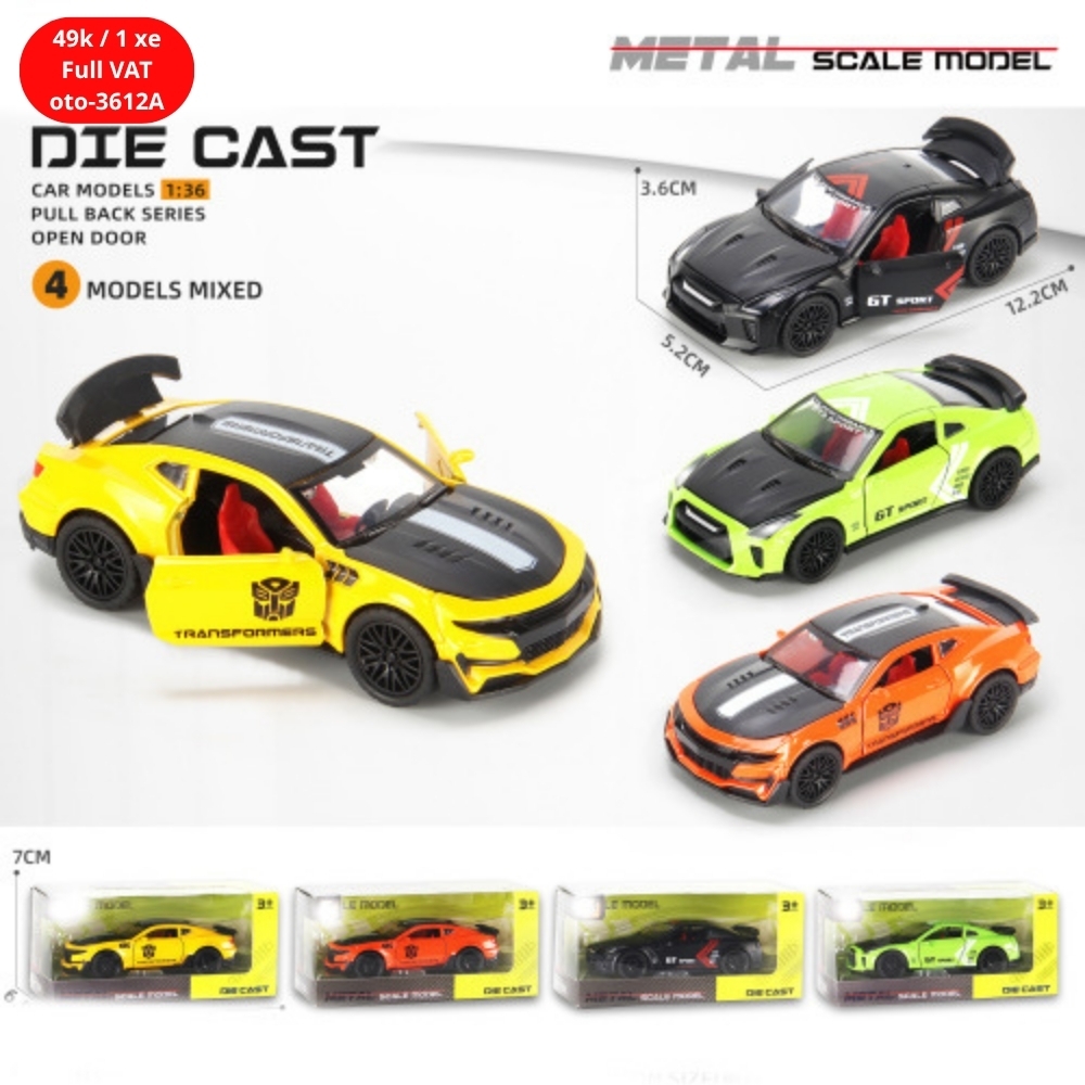 Mô Hình xe đua chất liệu hợp kim , tỉ lệ 1:36 - Dài 12cm - rộng 5cm - cao 4cm - SKU : oto-3612A - ( Vat : 003-01-35 )