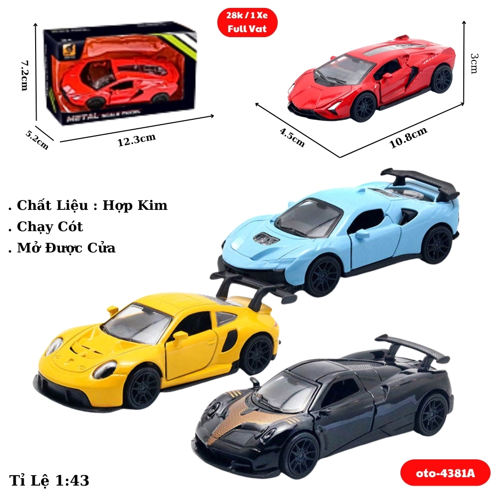 Mô Hình xe Oto đua hợp kim , tỉ lệ 1:43 - Dài 10.8cm - rộng 4.5cm - cao 3cm - SKU : oto-4381A - ( Vat : 003-01-20 )