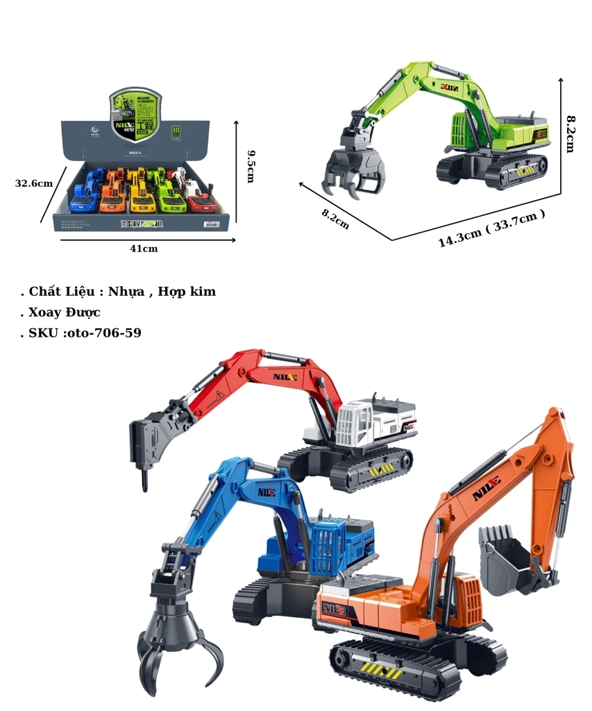 Mô Hình Các Loại xe xây dựng - SKU : oto-706-59 - ( Vat : 003-01-35 !!! )