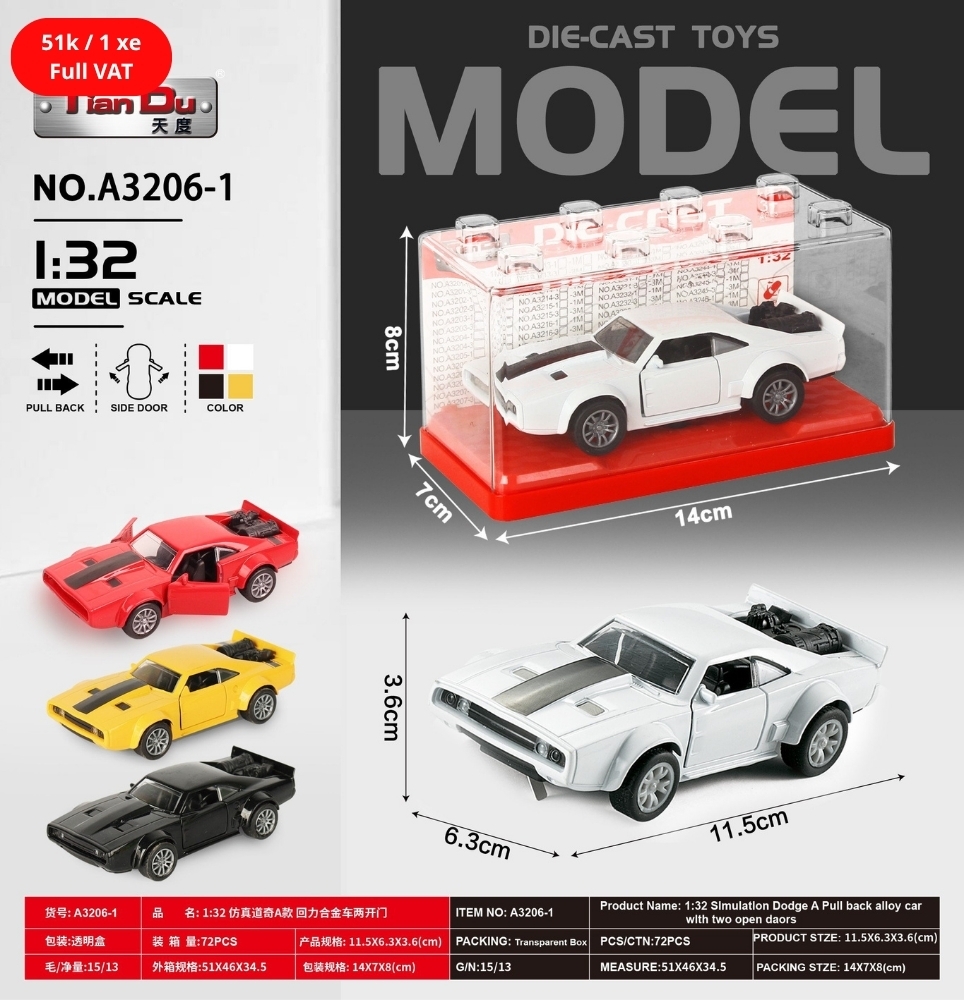 Mô Hình Xe Đua Cổ Điển , tỉ lệ 1:36-  Cao 3.6cm - Ngang 11.5cm - Hộp Meca  SKU : oto-A3206-1 - ( Vat : 003-01-35 )