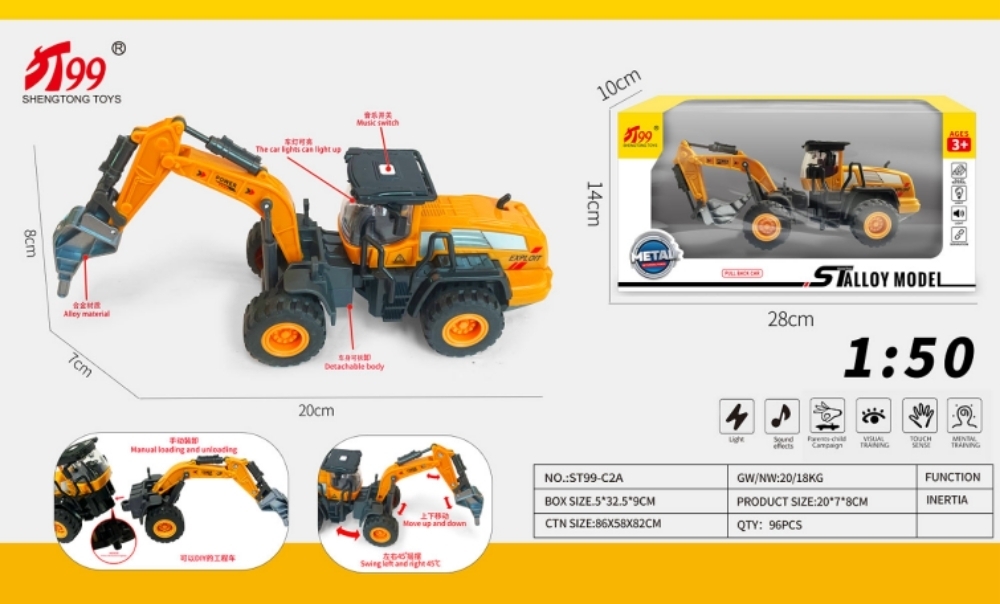 Mô Hình Xe Công Trình Máy khoan , tỉ lệ 1:50 , chất liệu hợp kim và nhựa - Dài 20cm - rộng 7cm - cao 8cm - SKU : oto-ST99-C2A - ( VAT : 103-02-50 ) - T4 - K32-T2-S5-6