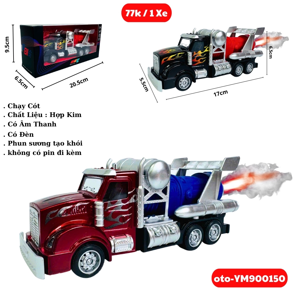 Mô Hình Xe công phản lực . Hợp kim - bánh sau chạy cót - tạo khói - Dài 17cm - rộng 5.5cm - cao 6.5cm - nặng : 300g ram - FULL BOX : box màu SKU :oto-YM900150 - ( Vat : 003-01-50 )