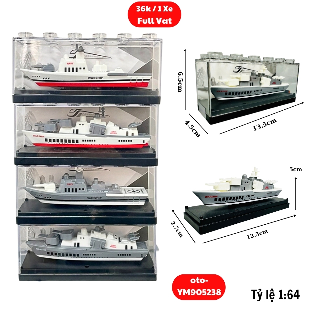 Mô Hình Tàu Hải Quân tỉ lệ 1:64 chất liệu hợp kim - SKU : oto-YM905238 ( VAT : 003-05-20 ) T1.  K1-T3-S1,2,3,4