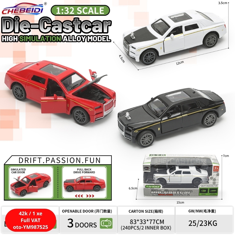 Mô Hình Xe oto Rolls-Royce Phantom 3 Màu , tỉ lệ 1:36 - Dài 12cm - rộng 4.5cm - cao 3.5cm - SKU : oto-YM987525 ( VAT : 003-01-20 )