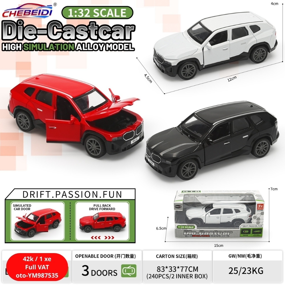 Mô Hình Xe oto BMW XM 3 màu , tỉ lệ 1:36 - Dài 12cm - rộng 4.5cm - cao 4cm - SKU : oto-YM987535 ( VAT : 003-01-20 )