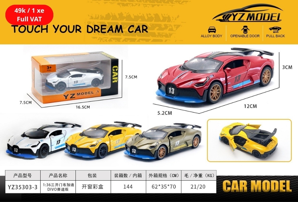 Mô Hình xe oto lamborhgini hợp kim , tỉ lệ 1:36 - Dài 12cm- rộng 5.2cm - cao 3cm - SKU : oto-YZ35303-3 - ( Vat : 003-01-35 )