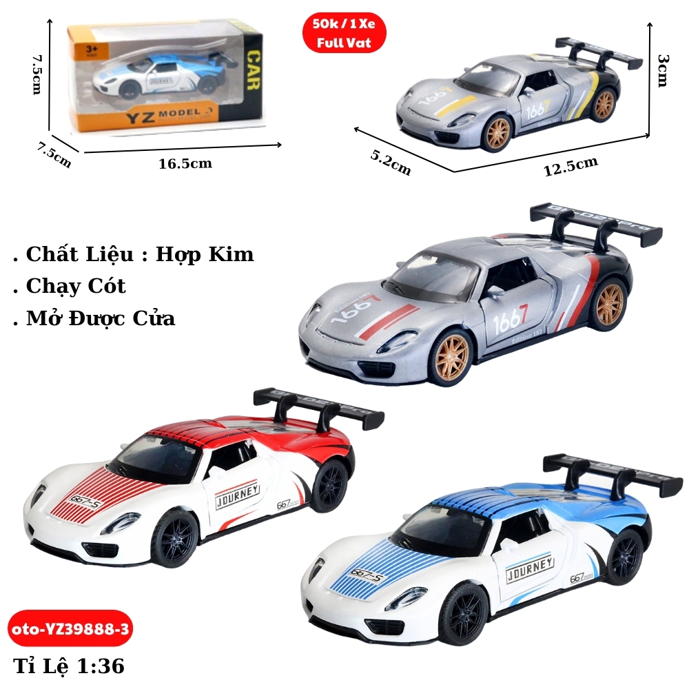 Mô Hình xe oto Porsche 918 Weissach hợp kim , tỉ lệ 1:36 - Dài 12.5cm - rộng 5.2cm - cao 3cm - SKU : oto-YZ39888-3 - ( Vat : 003-01-35 )