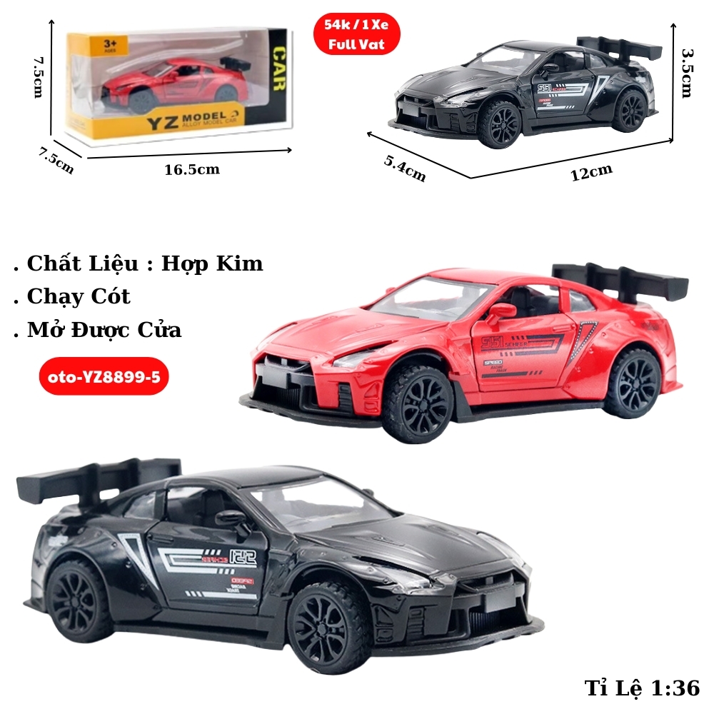 Mô Hình xe oto Nissan GT-R R35​​​​​​​ hợp kim , tỉ lệ 1:36 - Dài 12cm - rộng 5.4cm - cao 3.5cm - SKU : oto-YZ8899-5 - ( Vat : 003-01-35 ) -