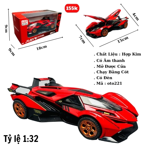 Mô Hình Xe đua F1 đỏ 1:32 Hợp kim - Có tiếng - đèn pha sáng - Dài 15cm - rộng 7cm - cao 4cm - nặng ~ 500gram - FULL BOX : box màu SKU : oto221 - (VAT: 003-01-100) - K70-T4-S11