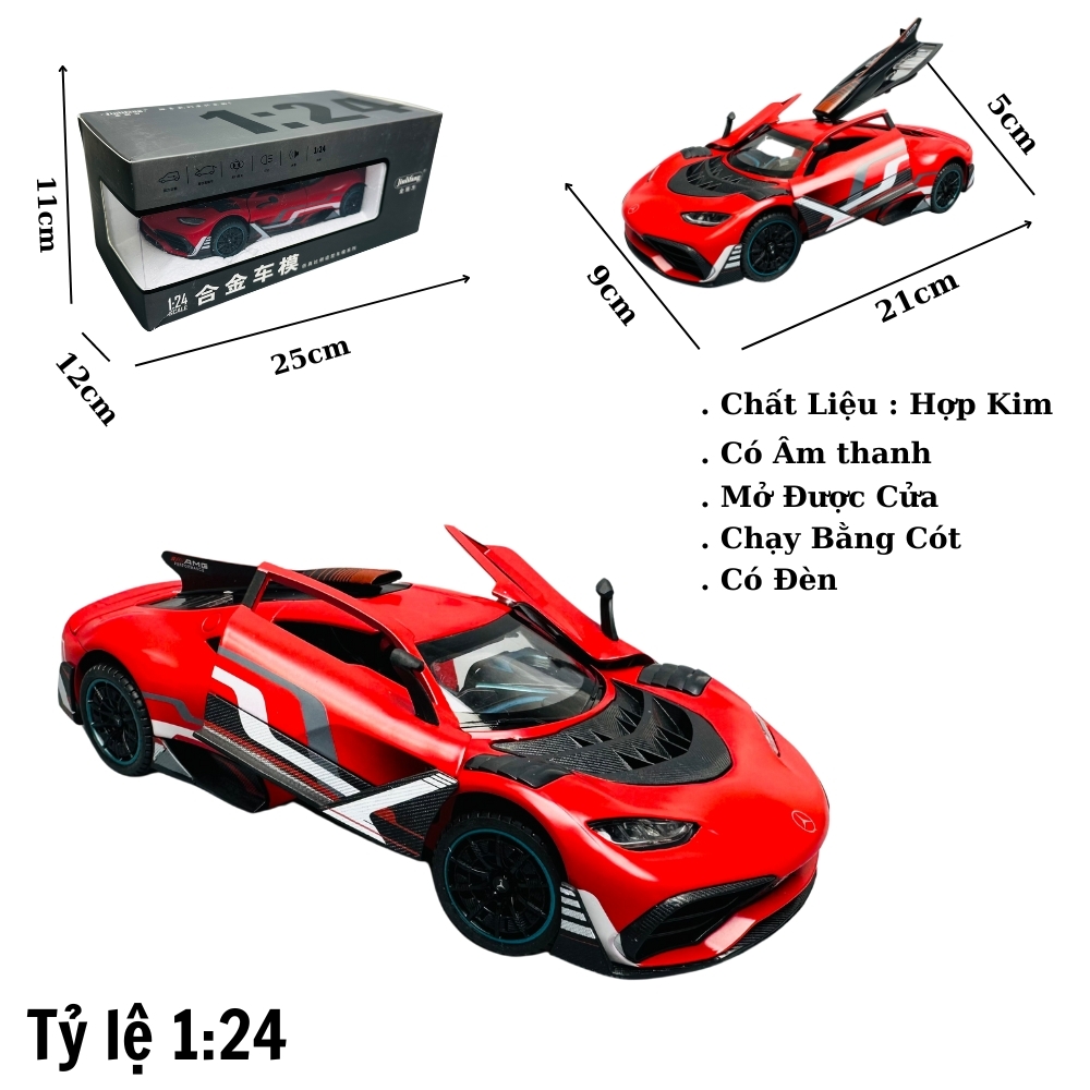Mô Hình Xe Mercedes AMG ONE đỏ 1 :24 Hợp kim - Có tiếng - đèn pha sáng - Dài 21cm - rộng 9cm - cao 5cm - nặng ~ 1000gram - FULL BOX : box màu SKU : oto240 - (VAT: 003-01-180) - K66-T5-S3