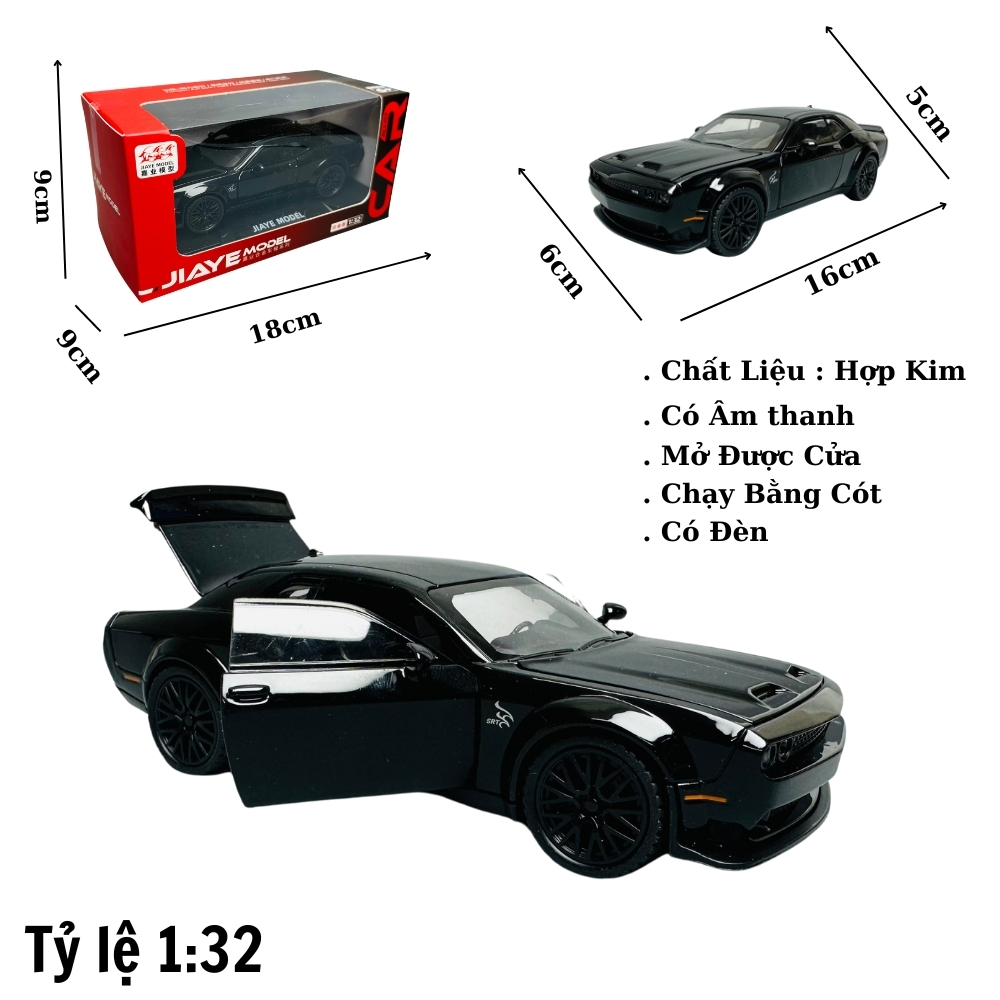 Mô Hình xe mustang đen 1:32 Hợp kim - Có tiếng - đèn pha sáng - Dài 15cm - rộng 7cm - cao 4cm - nặng ~ 500gram - FULL BOX : box màu SKU : oto258 - ( VAT 003-01-100 ) - K64-T4-S1