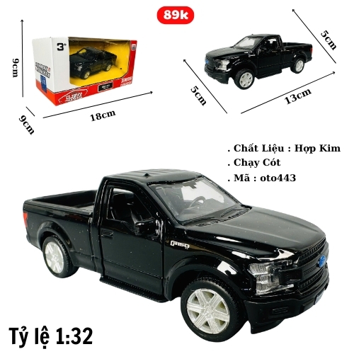 Mô Hình xe bán tải đen tỉ lệ 1:32 Hợp kim có thể mở cửa - bánh sau chạy cót - Dài 13cm - rộng 5cm - cao 5cm - nặng : 300gram - FULL BOX : box màu SKU : oto443 -( VAT 003-97 )- K70-T3-S3