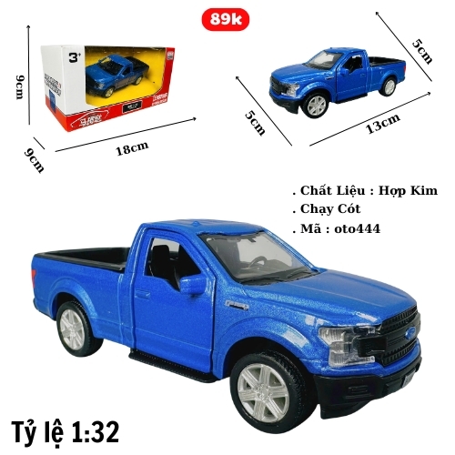 Mô Hình xe bán tải xanh tỉ lệ 1:32 Hợp kim có thể mở cửa - bánh sau chạy cót - Dài 13cm - rộng 5cm - cao 5cm - nặng : 300gram - FULL BOX : box màu SKU : oto444 -( VAT 003-97 )- K70-T3-S2