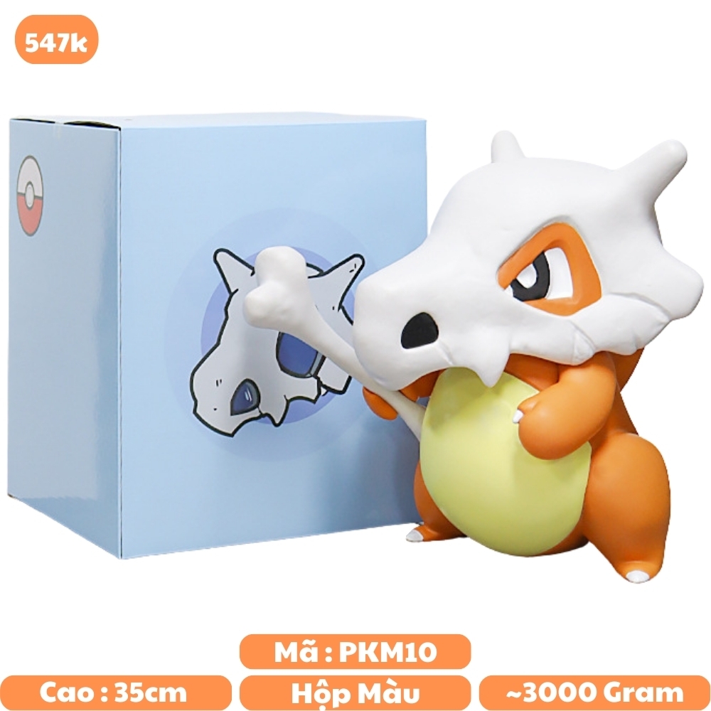 Hàng Loại 1 - Mô Hình Pokemon Cubone  - Cao 35cm - rộng 28cm - nặng 3kg - Phụ kiện : 1 gậy xương cầm tay + 1 Quả cầu Pokemon - Bộ Pokemon - Có Vỏ Hộp màu N1-K52-T4-S1