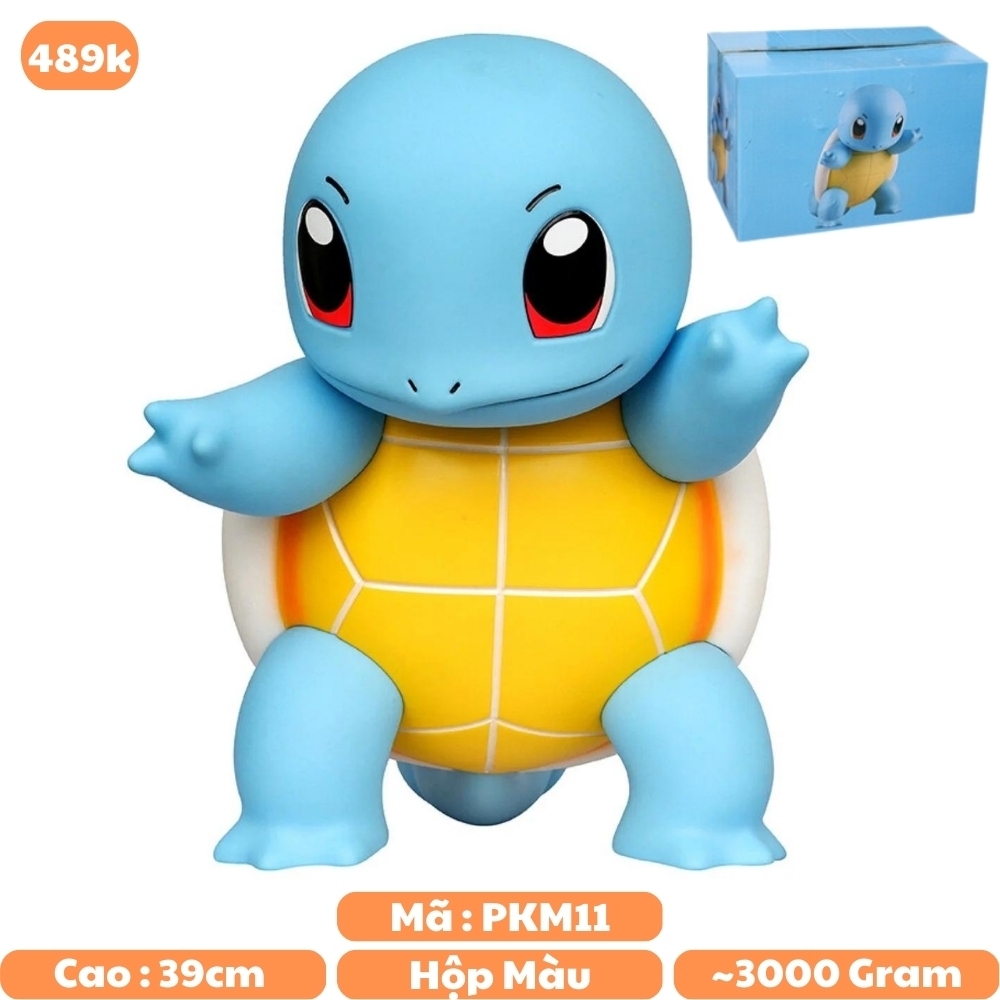 Hàng Loại 1 - Mô Hình POKEMON Rùa nước Squirtle - Cao 39cm - rộng 31cm - nặng 3kg - Pokemon - Bộ Pokemon - Có Vỏ Hộp màu