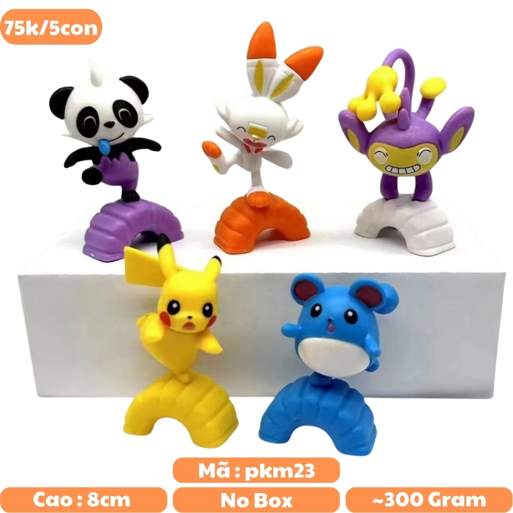 Mô Hình POKEMON Bộ 5 Pokemon có đế - Cao 7-8cm - Nặng 300gram - Pokemon - No K13-T1-S6Box - Bọc Túi OPP -