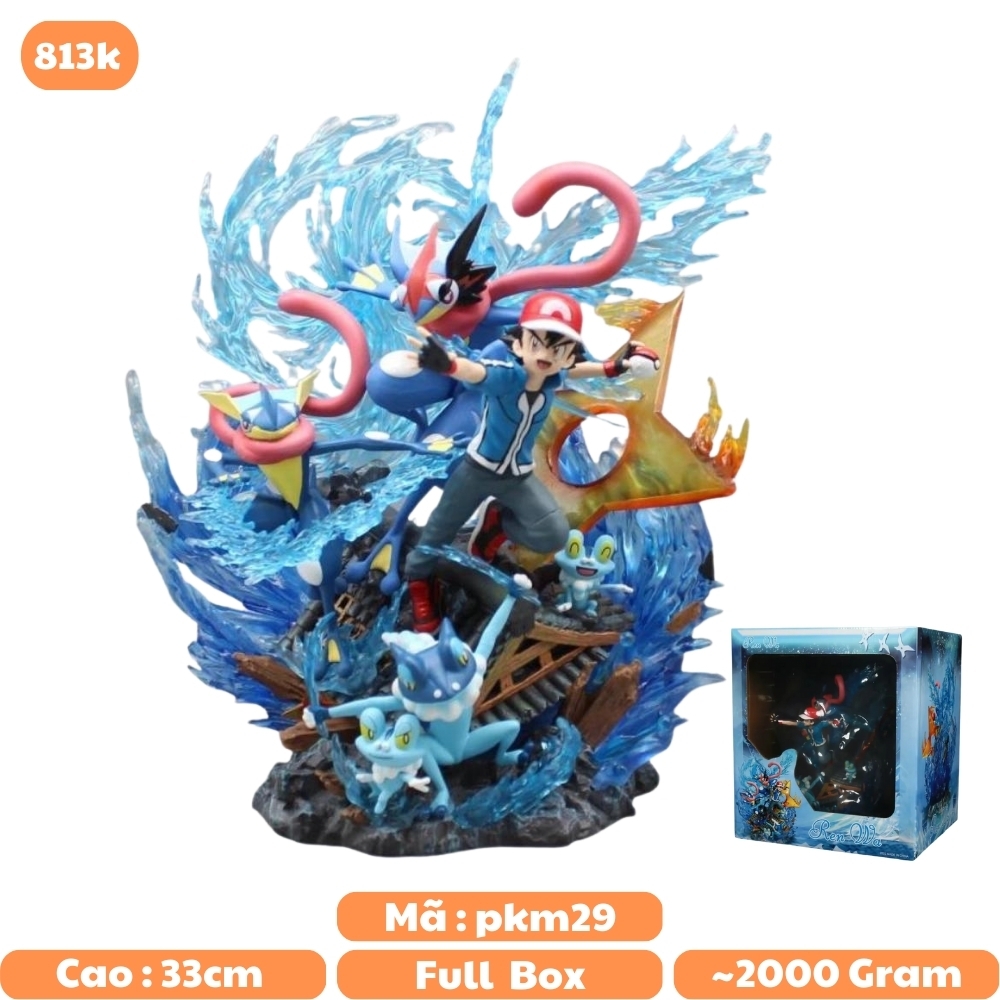 Hàng Cao Cấp -  Mô Hình Pokemon Satoshi bản cao cấp - Có led Đế - Cao : 30cm - Ngang : 33cm - Nặng : 2 kg - Figure pokemon - Full Box - N3-T5