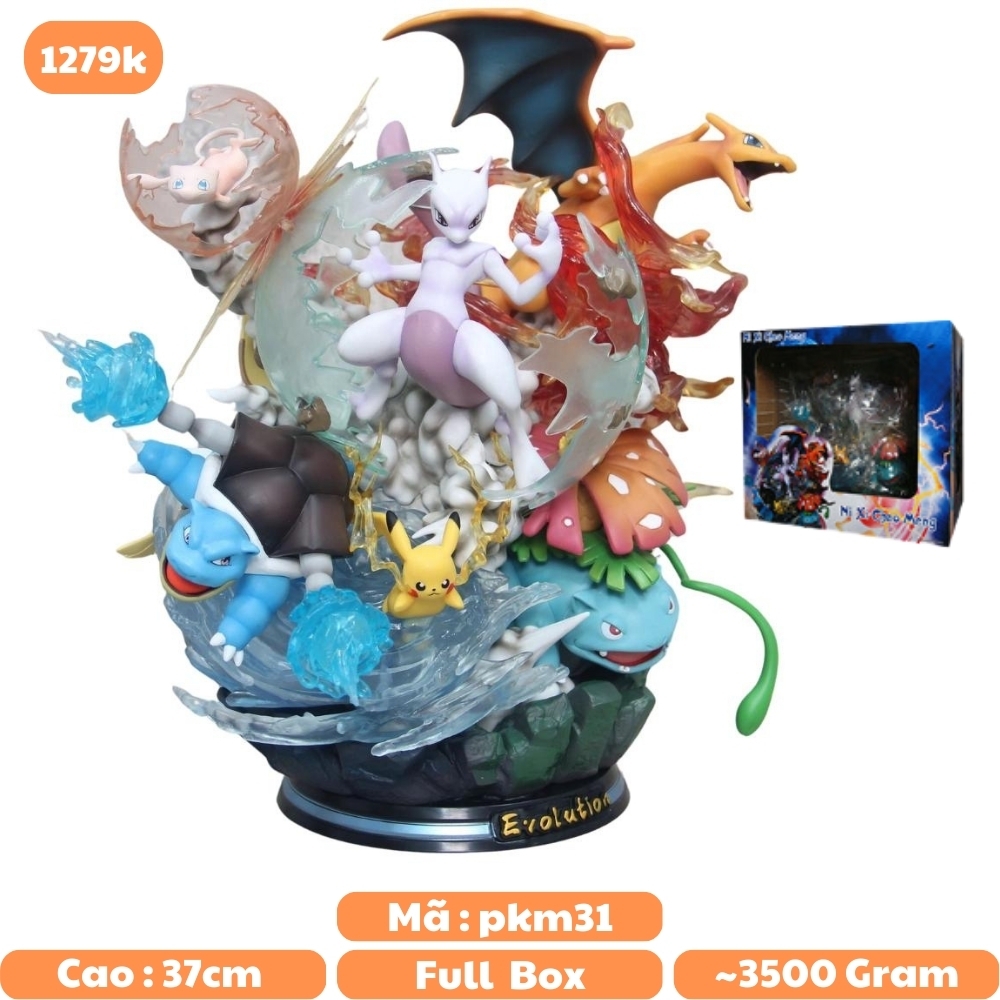 Hàng Cao Cấp -  Mô Hình Pokemon Mewtwo bản cao cấp - Cao : 37cm - Ngang : 33cm - Nặng : 3.5 kg - Figure pokemon - Full Box - N3-T5