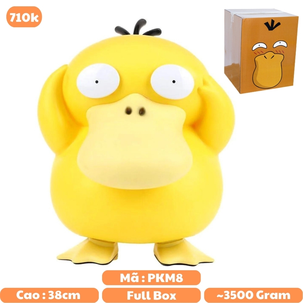 Hàng Loại 1 - Mô Hình POKEMON Vịt Koduck - Cao 38cm - rộng 25cm - nặng 3kg5 - Phụ kiện : 1 tóc + 3 mắt thay thế - Bộ Pokemon - Có Vỏ Hộp màu - N1-K37-T4-S4