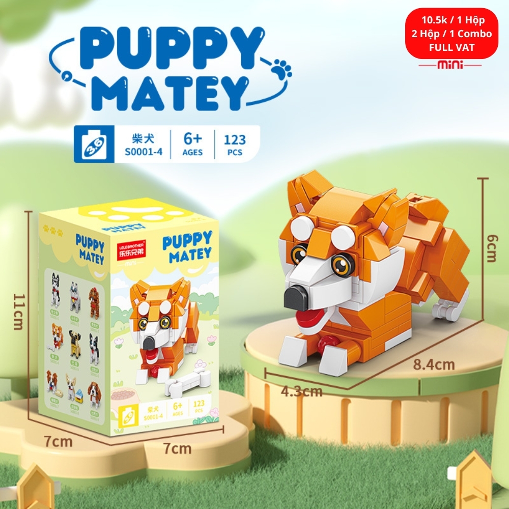 Combo 2 bộ đồ chơi lắp ghép các loại cún yêu 123pcs. SKU: LG-S0001-4 ( VAT 001-C2-11 ) K114-T1-S4