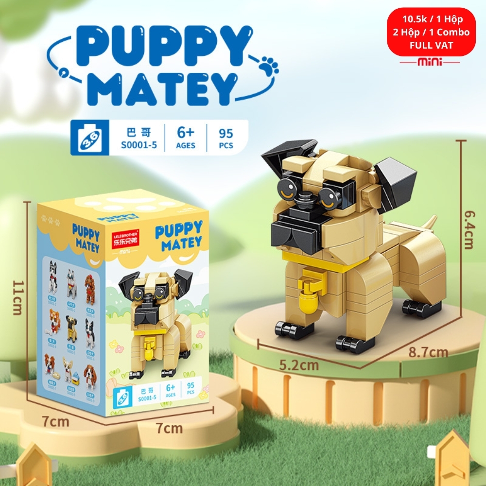 Combo 2 bộ đồ chơi lắp ghép các loại cún yêu 95pcs. SkU: LG-S0001-5 ( VAT 001-C2-11 ) K114-T1-S5