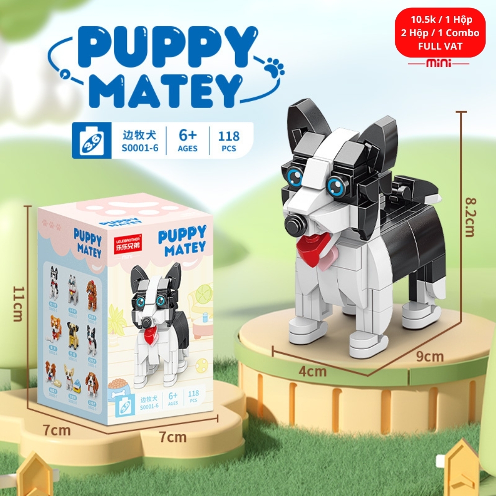 Combo 2 bộ đồ chơi lắp ghép các loại cún yêu 118pcs. SKU: LG-S0001-6 ( VAT 001-C2-11 ) K114-T1-S6