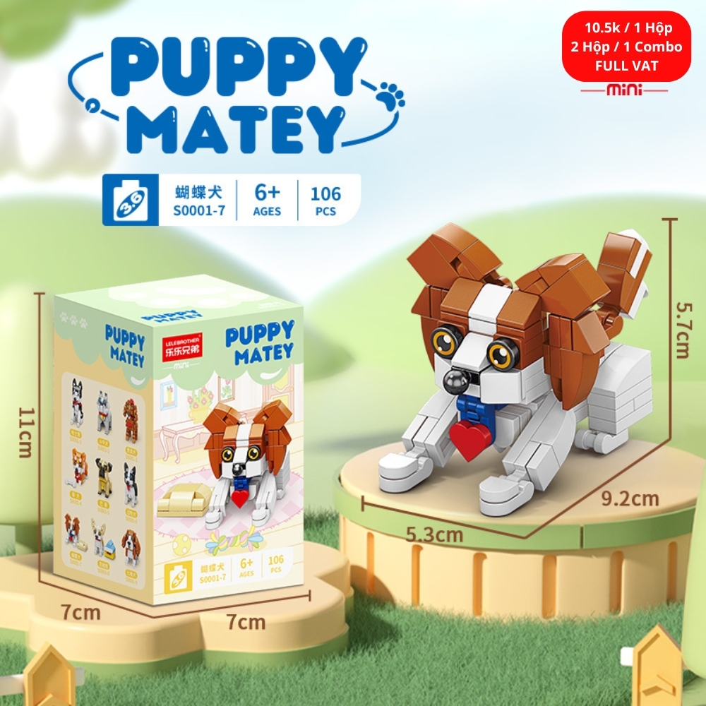 Combo 2 bộ đồ chơi lắp ghép các loại cún yêu 106pcs. SKU: LG-S0001-7 ( VAT 001-C2-11 ) K114-T1-S7
