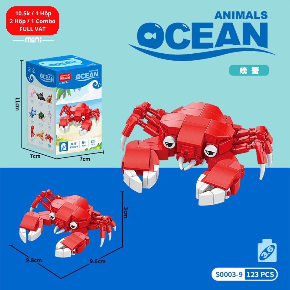 Combo 2 bộ đồ chơi lắp ghép động vật dưới nước 123pcs. SKU: LG-S0003-9 ( VAT 001-C2-11 ) K121-T2-S9