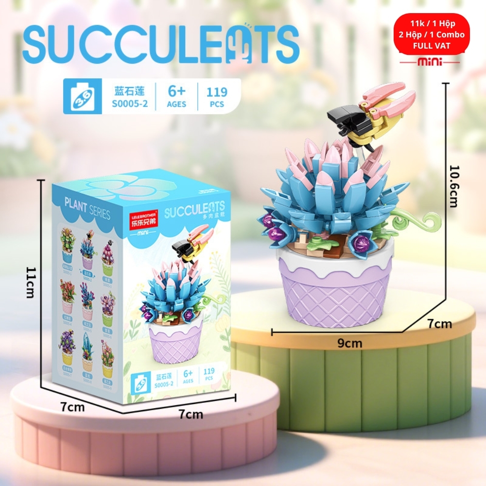 Combo 2 bộ lắp ghép cây Sương rồng 119pcs. SKU: LG-S0005-2 ( VAT 001-C2-11 ) - K120-T2-S2