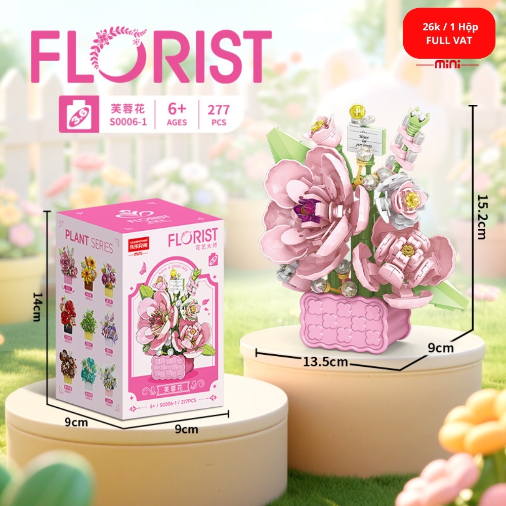Bộ đồ chơi lắp ghép chậu hoa 277pcs. SKU: LG-S0006-1 ( VAT 001-06-11 ) K108-T2-S3