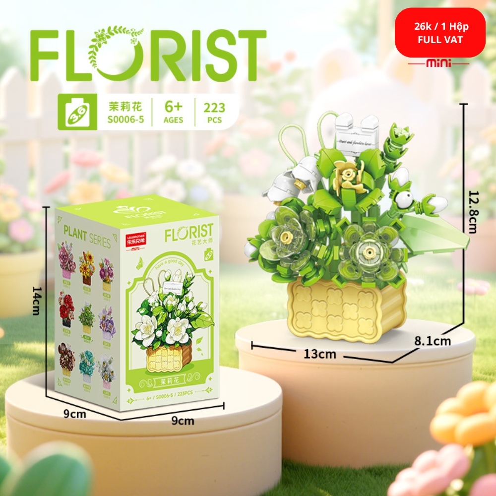 Bộ đồ chơi lắp ghép chậu hoa 223pcs. SKU: LG-S0006-5 ( VAT 001-06-11 ) K108-T3-S1