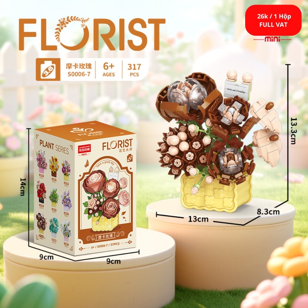 Bộ đồ chơi lắp ghép chậu hoa 317pcs. SKU: LG-S0006-7 ( VAT 001-06-11 ) K108-T3-S3