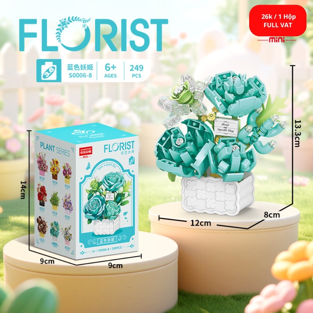 Bộ đồ chơi lắp ghép chậu hoa 249pcs. SKU: LG-S0006-8 ( VAT 001-06-11 ) K108-T3-S4