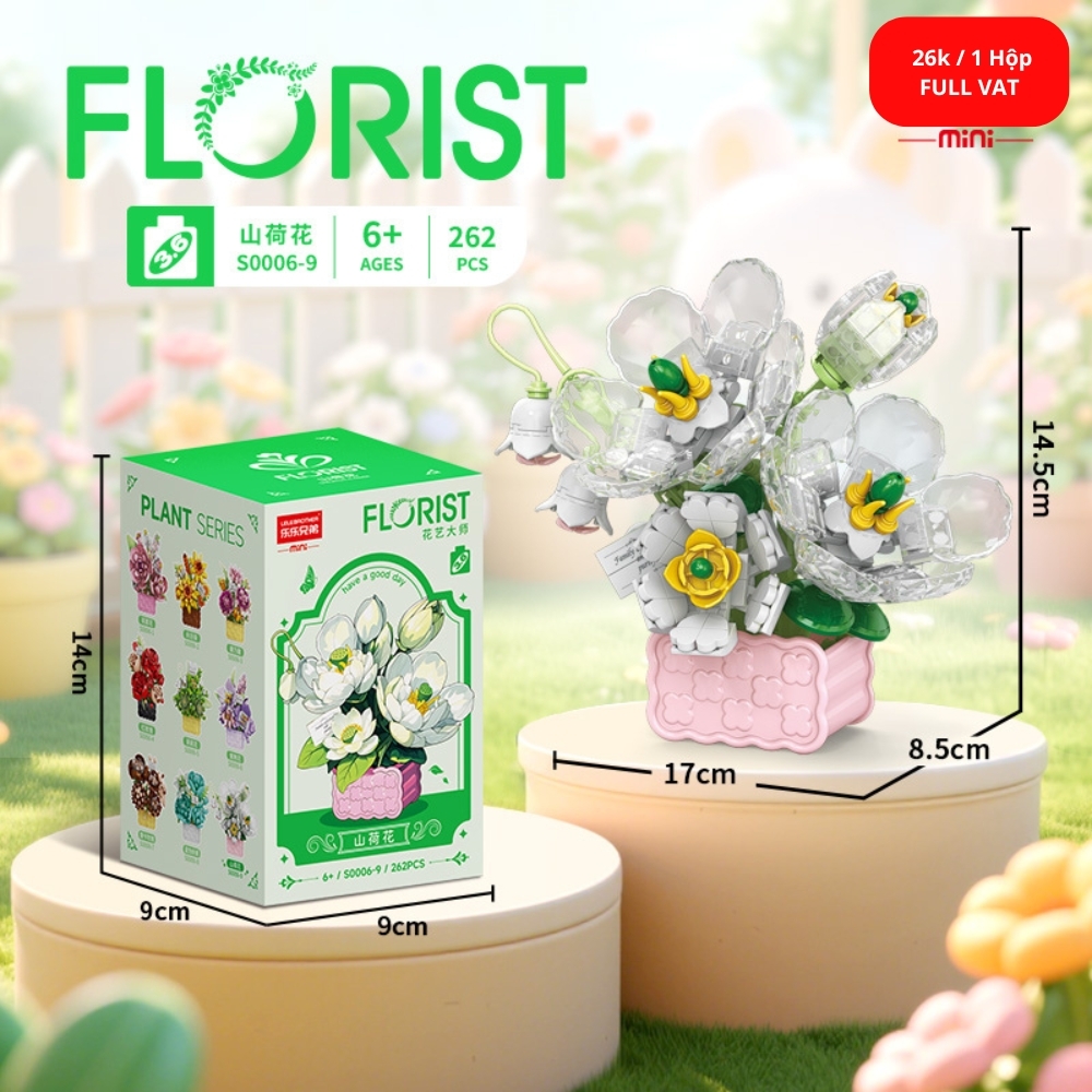 Bộ đồ chơi lắp ghép chậu hoa 262pcs. SKU: LG-S0006-9 ( VAT 001-06-11 ) K108-T3-S5