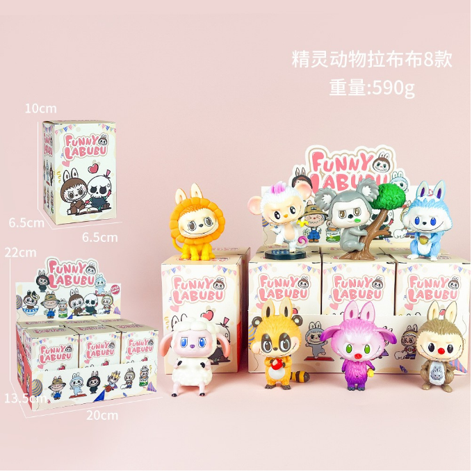 Hàng Cao Cấp - Mô hình labubu bộ 8 labubu blind box - cao 8cm - Nặng 300gram - Bọc Túi - Hộp Màu N3-K52-T2-S1