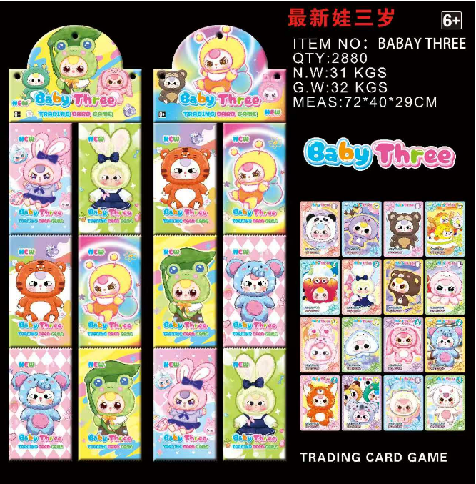 Dây pack thẻ baby three c - 1 túi có 3 dây - 1 dây có 12 pack - 1 pack có 5 thẻ - K30-T2-S4