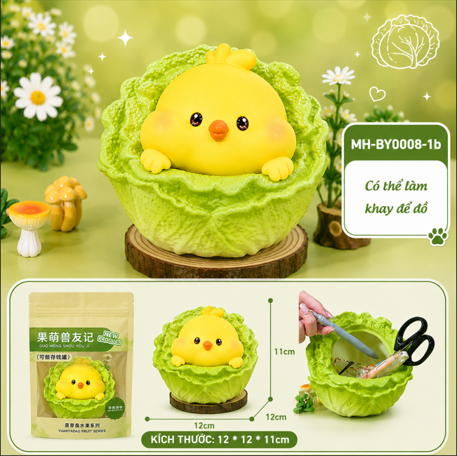 Mô Hình Các Con Vật Cosplay Rau Cải Bắp Size Nhỏ KT 12*12*11 - SKU : MH-BY0008-1 - (VAT: MH002)