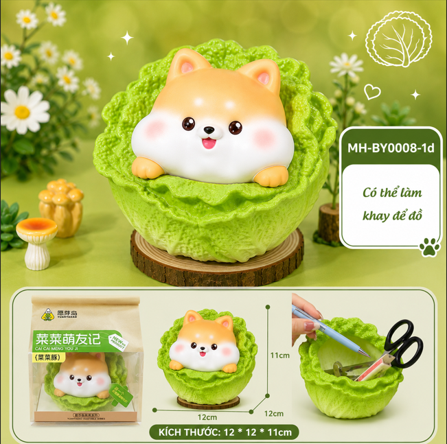 Mô Hình Các Con Vật Cosplay Rau Cải Bắp Size Nhỏ KT 12*12*11 - SKU : MH-BY0008-1 - (VAT: MH002)