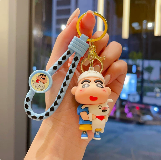 Móc khóa shin áo xanh ôm chó - dây dài 9.5cm mô hình cao 7cm - nặng : 50gram - SKU: moc219 - (Vat: MK001) -  K77-T5-S5
