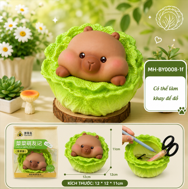 Mô Hình Các Con Vật Cosplay Rau Cải Bắp Size Nhỏ KT 12*12*11 - SKU : MH-BY0008-1 - (VAT: MH002)