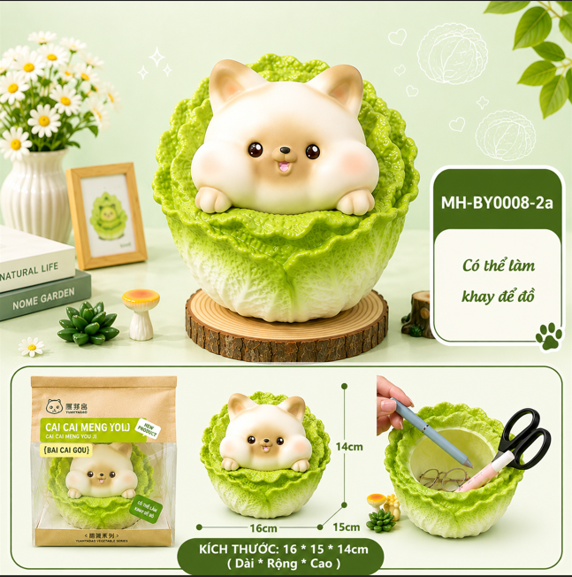 Mô Hình Các Con Vật Cosplay Rau Cải Bắp Nhỡ KT 16*15*14cm - SKU : MH-BY0008-2 - (VAT: MH003)