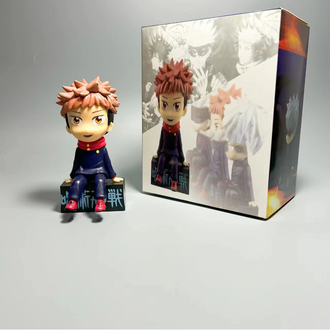 Mô Hình Itadori Yuji dáng ngồi - Cao 11cm - nặng 100gram - Box màu : bọc túi OPP - Figure anime Jujutsu Kaisen