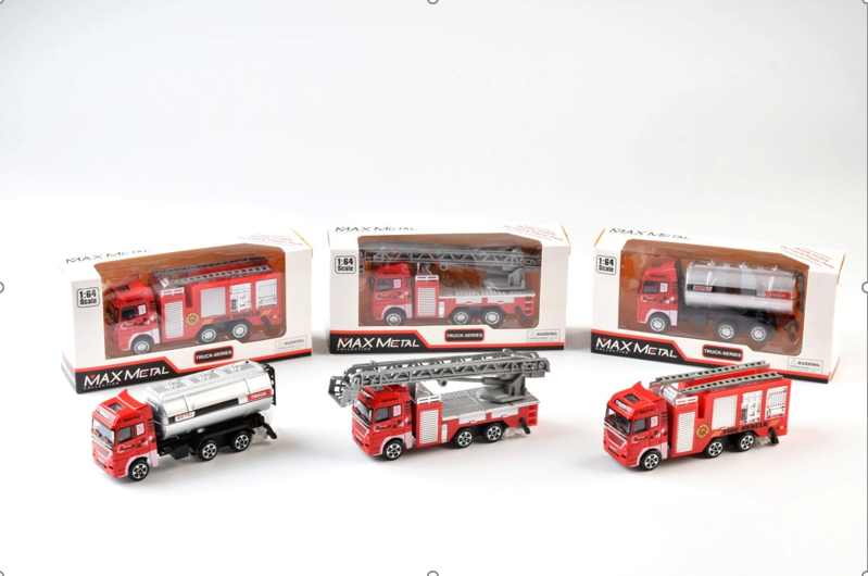 Mô Hình 3 Oto Cứu Hoả hợp kim , tỉ lệ 1:64 - Dài 12cm - rộng 3.5cm - cao 5cm- SKU : oto-CF17-F10 - ( Vat : 003-01-20 )