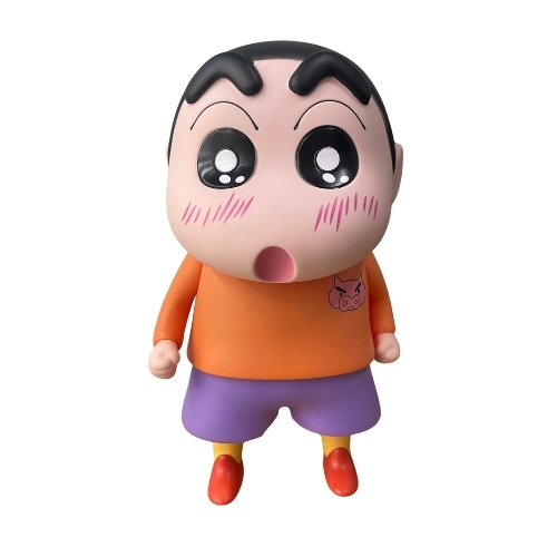 Mô Hình Shin bút chì áo cam hồng bản to - Phụ Kiện :  Đế - Cao 40cm - nặng 1500gram- Figure Cậu Bé Bút Chì - bọc túi OPP - Hộp Carton -