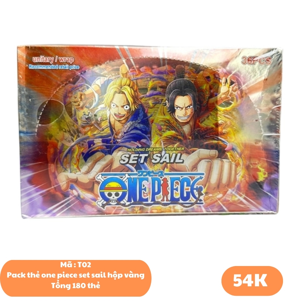 Pack thẻ one piece set sail hộp vàng ( 36 pack 1 hộp ) . Dài 20cm - cao 13cm - N3-K19-T2-S3