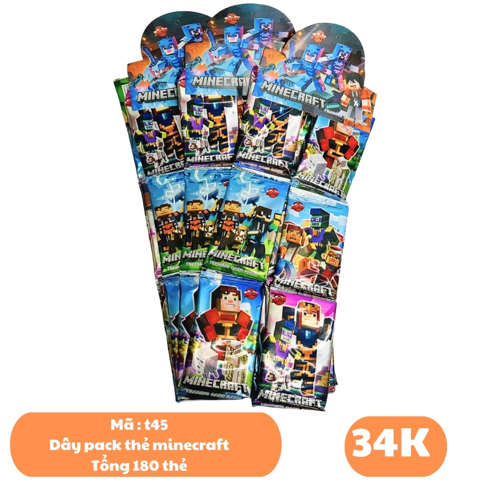 Dây pack thẻ minecraft - 1 túi có 3 dây - 1 dây có 12 pack - 1 pack có 5 thẻ n3-k20-t4-s3