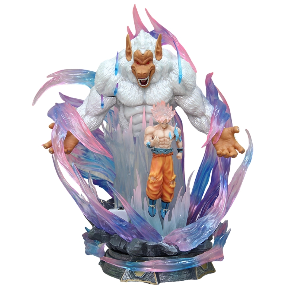 Mô Hình Dragon Ball Songoku vô cực Hoá Khỉ Đột Trắng Có Led - Cao 31cm - Nặng 2100gram - Figure DragonBall - Có Hộp Màu - Full Box -